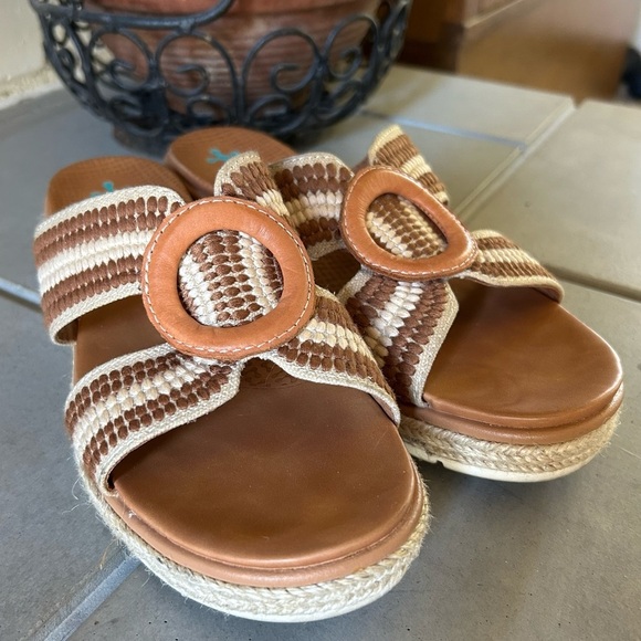 Baretraps Bliss Sandals Posture Plus Espadrille Platform Burnt Tan Size 7 - Picture 2 of 11